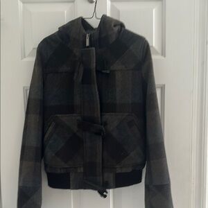 American Rag Dark Gray Hooded Jacket with Toggle Accents